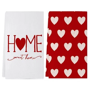 Valentines Day Kitchen Towels Set of 2 18x26 Inch Love Valentines Day Dish To... - Picture 1 of 6