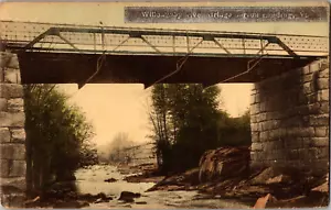 Postal Willoughby River Bridge Barton Landing VT parte posterior dividida matasellada 1909 - Imagen 1 de 2