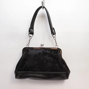 Bolso de mano de noche de colección con cuentas para mujer S negro con cierre de beso retro forrado - Imagen 1 de 13