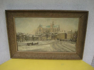 Ölgemälde Ansicht von Metz , Pferde Kutsche u. Personen signiert: Eduard Opp - Bild 1 von 9
