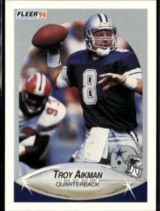 1990 Fleer 384 Troy Aikman  Dallas Cowboys  Football Card