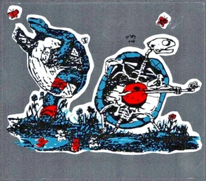 Grateful Dead STICKER Vintage Dancing Skeleton Guitar Turtles Car Window Decal - Picture 1 of 1