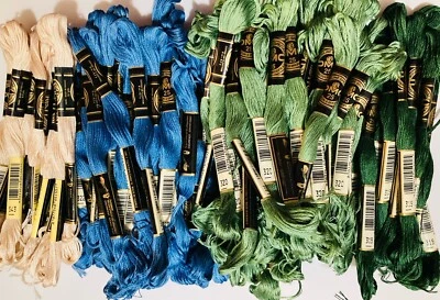 DMC Embroidery Floss Green+ Lot of 87 Skeins Mouline Special Cotton Variety #63 - Image 1 of 4