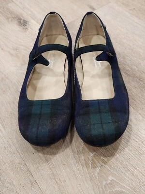 Manuela De Juan Azul Marino Cuadros Mary Jane Talla 38 Originalmente $130 Foto 1 de 4