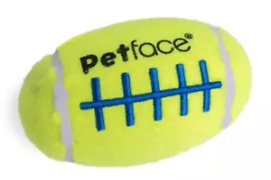 Petface Squeaky Rugby Tennis Ball Fetch Dog Toy - Picture 1 of 3