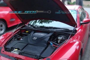 Carbon Fiber Strut Hood Damper Kit Stainless for 2003-2011 Mazda RX-8 SE3P RX8 - Picture 1 of 2