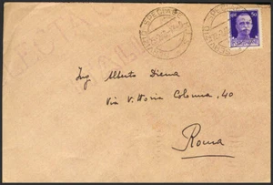 Zona Nacional. Voluntarios Italianos. SOBRE 1943. 50 cts violeta de Italia. Dir - Foto 1 di 1