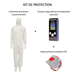 PACK Compteur Geiger Soeks 01M + Vêtements de protection Taille XL + Masque