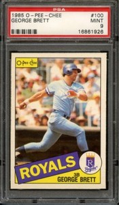 * 1985 O-PEE-CHEE 100 GEORGE BRETT PSA MINT 9 BB