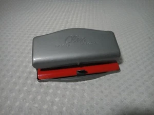 Vintage CLIX Paper 2 Hole Punch Metal Red & Silver Made USA - Picture 1 of 7