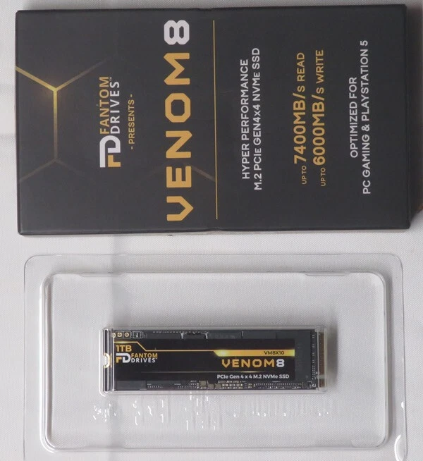 Fantom Drives VENOM8 1TB NVMe Gen 4 M.2 SSD 1TB for Playstation 5 (PS5) - Image 1 of 1