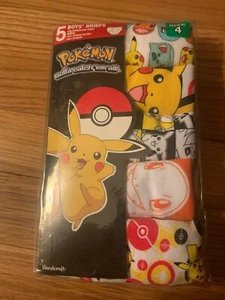 Pokemon Boy's Briefs 5 Pair Underwear Handcraft Cotton Size 4 - Picture 1 of 2
