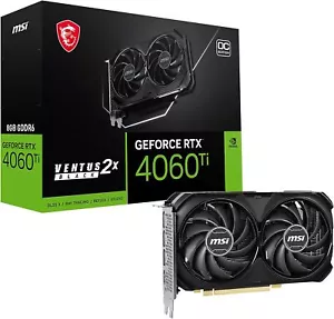 MSI GeForce RTX 4060 Ti VENTUS 2X Black 8G OC 8GB GDDR6PCI Express 4.02580MHz - Picture 1 of 3