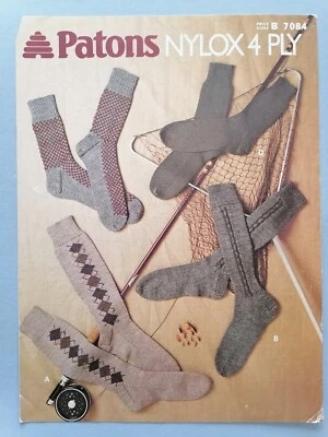 SOCKS in 4 styles, 25-28cm foot length, 4ply - PATONS Knitting Pattern 7084 - Image 1 of 4