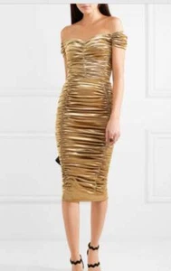 NWT DOLCE & GABBANA RUCHED STRETCH SILK DRESS SZ IT 38 mrsp: $3345 - Picture 1 of 10