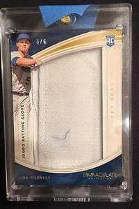 2016 Corey Seager Panini IMMACULATE COLLECTION BATTING GLOVE 1/1 Jersey #5 /6  - Picture 1 of 2