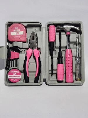 Pink Home Tool Kit - Hammer, Pliers, Screwdrivers, Set Of Allen Keys And More - image 1 of 3