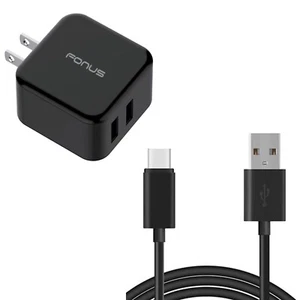 For iPhone 15/Pro/Max/Plus - 30W Quick Home Charger 6ft USB Cable 2-Port USB - Picture 1 of 6