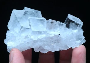 157 g Raro Cubo Blanco Transparente Espécimen de Cristal Mineral de Fluorita/China - Imagen 1 de 18