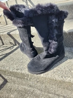 New Bear paw Women’s Size 10 Emma Tall Classic Suede Slip On Fur Lined Boots   - Image 1 of 2