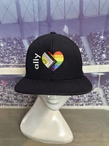 Pride Ally Rainbow Heart Wool LBGTQ Hat The Classics Yupoong Snapback Navy Blue - Picture 1 of 9