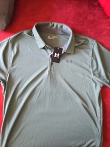 Under Armour Polo Shirt Mens XL Teal Iso-Chill HeatGear Golf Short Sleeve - Picture 1 of 1