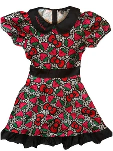 Vestido SANRIO Hello Kitty Pin Up Smak Salón Fresa Lazo Ajuste y Acampanado Talla XS - Imagen 1 de 5