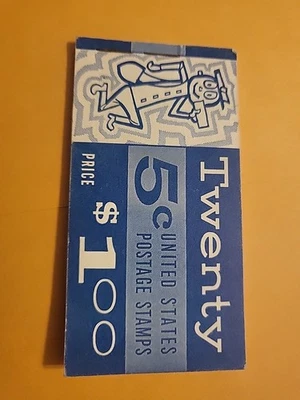 George Washington 5 cent stamps, blue, in original book. Qty Five 5 cent stamps - Image 1 of 4