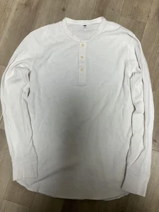 Top térmico Uniqlo Henley blanco waffle L usado - Imagen 1 de 3