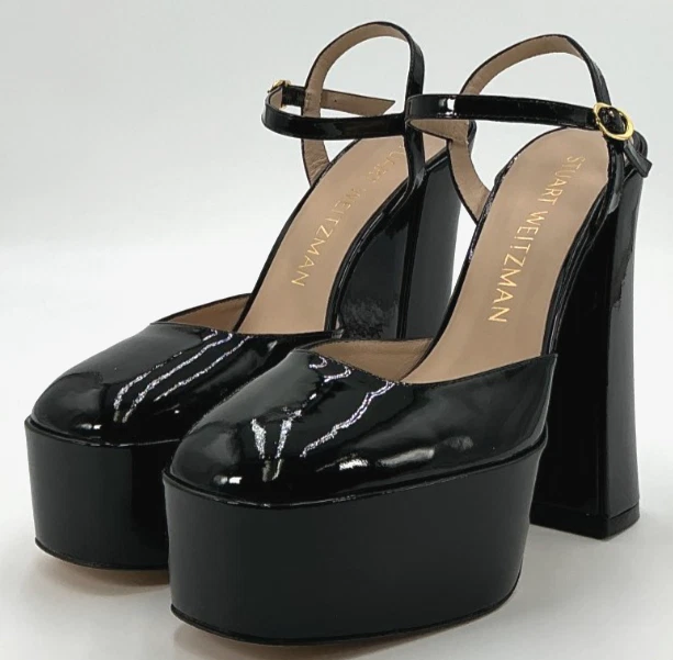 Zapatos de salón Stuart Weitzman Skyhigh 145 para mujer talla 10,5 negros con correa al tobillo Foto 1 de 4