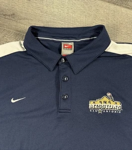 Nike Team Sports San Antonio Missions Baseball FitDry Blue Polo size XL Y2K - Picture 1 of 8