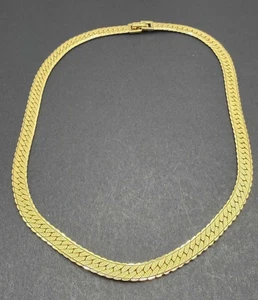 "Collar de cadena de 16"" de colección Monet dorado espiga ancho collar chocker firmado" - Imagen 1 de 6
