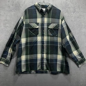 Jonathan Quale Mens Plaid Tailored Button Down Long Sleeve Flannel Shirt 1XL Big - Picture 1 of 12