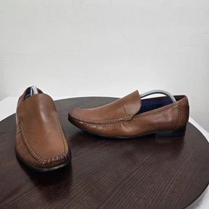 Mocassini Ted Baker in pelle uomo 11 marroni slip on casual eleganti scarpe da lavoro - Foto 1 di 22