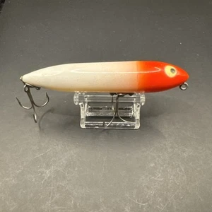 Vintage Heddon Zara Spook Fishing Lure White Red Head 4-3/8" - Picture 1 of 5