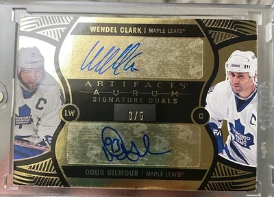 2020-21 artifacts aurum dual auto  Wendel Clark ,Doug Gilmore 3/5 SSP🔥Leafs - Image 1 of 2