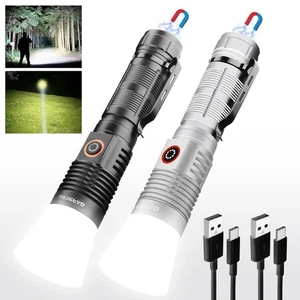 Super Bright LED Flashlight Rechargeable Tactical Powerful Magnetic Flashlights - Picture 1 of 14