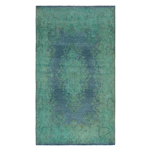 Vintage 145x83 cm Handgeknüpfter Perserteppich Orient Carpet Rug Modern Blau - Picture 1 of 7