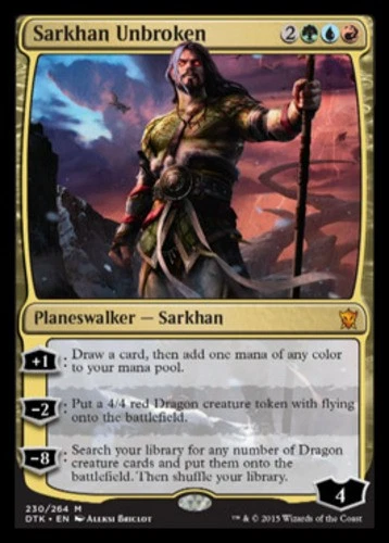 Sarkhan Unbroken - Foil Dragons of Tarkir Magic mtg Light Play, English x1 - Image 1 of 1
