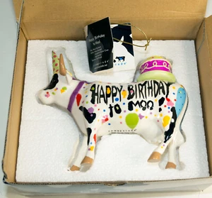 Cow Parade 2007 Happy Birthday To Moo Geburtstag Kuh Figur Anhänger & Box Westland - Bild 1 von 11
