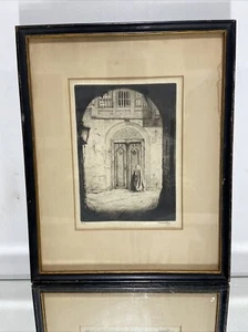 VTG. ORIG. Drypoint Etching Signed Cityscape - Picture 1 of 13