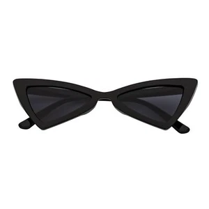 BOWTIE - Triangle Pointed 90s Fashion Small Cat Eye Sunglasses Black Smoke Lens - Picture 1 of 8