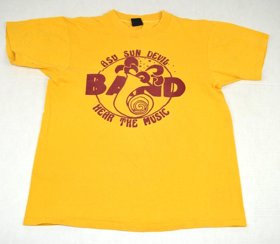 ASU T-Shirt VTG Size S 80s Arizona State Band Graphic Shirt c.1985 - Image 1 of 4