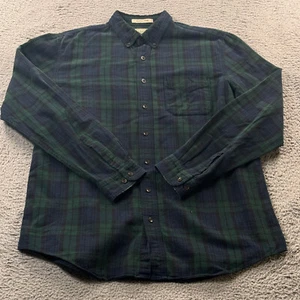 LL Bean Flannel Shirt Men Large Tall Blackwatch Plaid Traditional Fit Outdoor - Picture 1 of 10