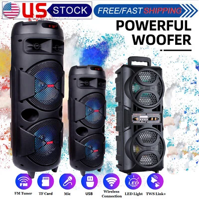 Altavoz portátil Bluetooth 5000 W subwoofer sonido graves pesados sistema de fiesta con micrófono Foto 1 de 4