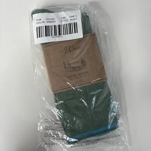 NUEVO CON ETIQUETAS J. Calcetines Crew Lodge talla única verde azul - Imagen 1 de 2