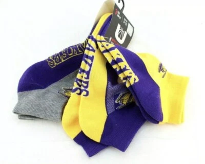 Nuevo con etiquetas calcetines acolchados nba Lakers talla 6-12 3 pares varios colores para hombre corte bajo   Foto 1 de 3