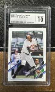 2021 Oneil Cruz Topps Pro Debut RC Rookie Card CGC 10 Gem Mint Low Pop Rare - Picture 1 of 2