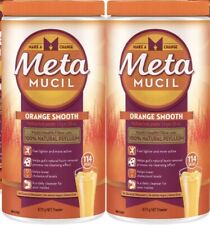 2x Metamucil Orange Smooth Fibre Supplement 673g Powder 114 Doses  Psyllium Husk