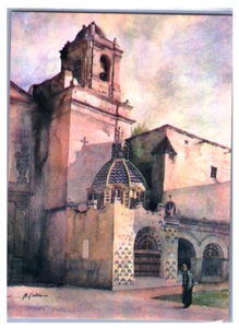 Manuel Arrieta Aupart, Churubusco, Mexicana, Obra de Arte Latina (década de 1980) De Colección PC RARA - Imagen 1 de 2